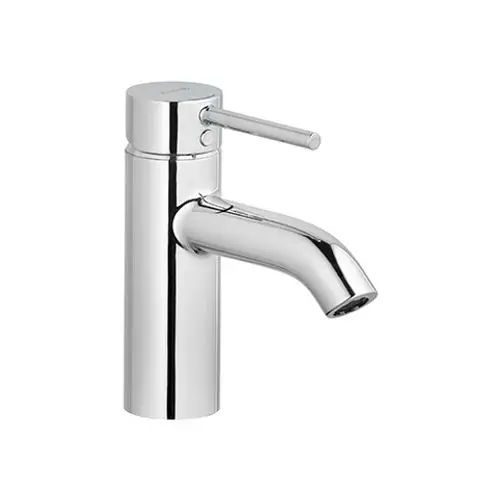 Waschtischarmatur in verchromtem Finish von Kludi mit einem schwenkbaren Auslauf und einem Bedienhebel oben. Design geeignet für moderne Badezimmeranwendungen.